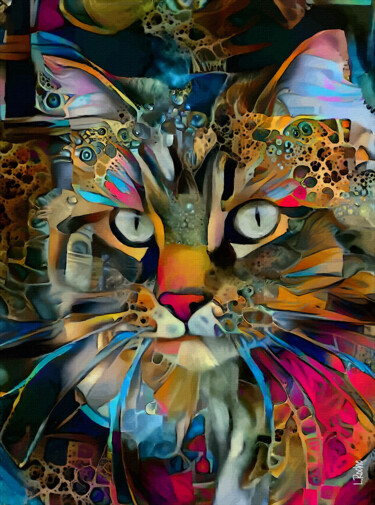 Digital Arts titled "Barrel, cat" by L.Roche, Original Artwork, 2D Digital Work