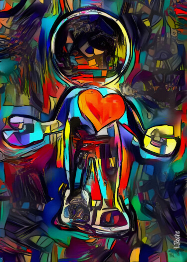 Digitale Kunst mit dem Titel "Big corazon" von L.Roche, Original-Kunstwerk, 2D digitale Arbeit