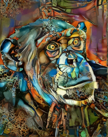 Digitale Kunst mit dem Titel "Selmon, Monkey" von L.Roche, Original-Kunstwerk, Acryl