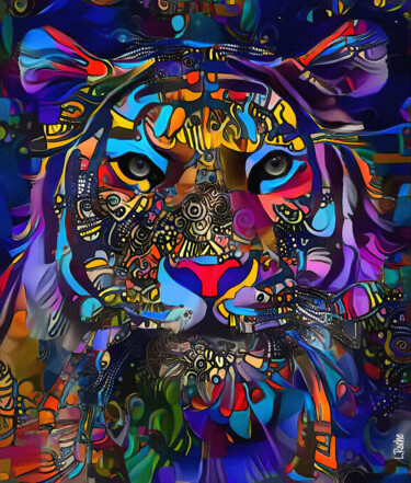 Arts numériques intitulée "Nedim, tiger" par L.Roche, Œuvre d'art originale, Acrylique