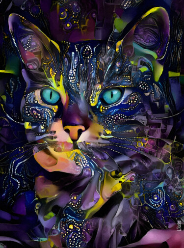 Digital Arts titled "Tymo, cat" by L.Roche, Original Artwork, Ink