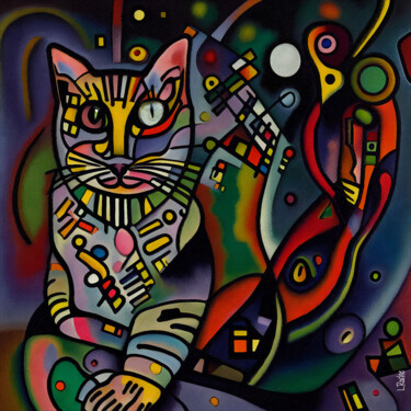 Digital Arts titled "Barcelona, cat" by L.Roche, Original Artwork, Acrylic
