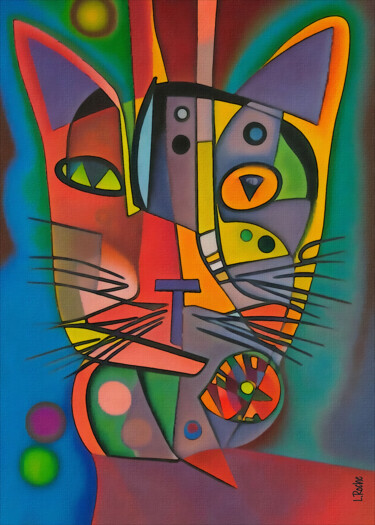 Digital Arts titled "Albacete, cat" by L.Roche, Original Artwork, Acrylic