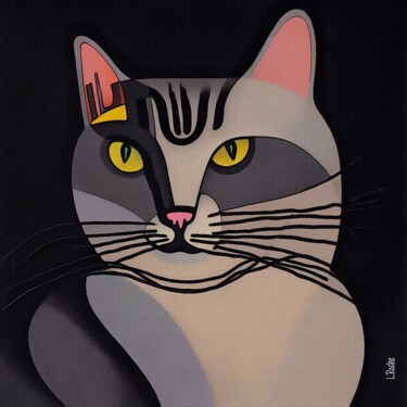 Digital Arts titled "Lugo, cat" by L.Roche, Original Artwork, Acrylic
