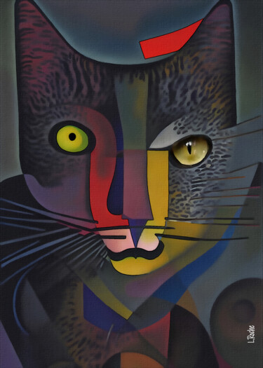 Digital Arts titled "Soria, cat" by L.Roche, Original Artwork, Acrylic