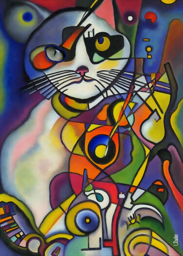Digital Arts titled "Tarragona, cat" by L.Roche, Original Artwork, Acrylic