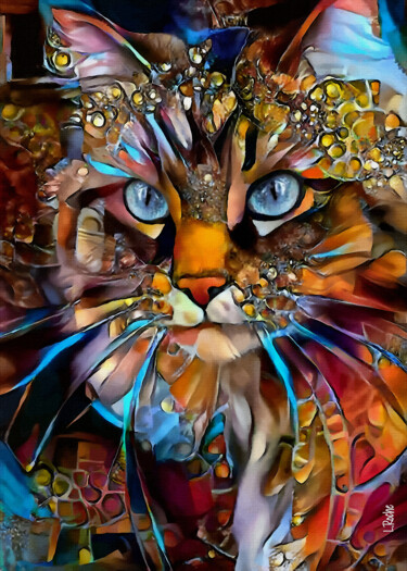 Arts numériques intitulée "Milor, cat" par L.Roche, Œuvre d'art originale, Encre