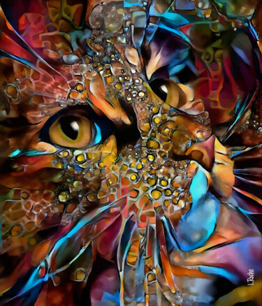 Digitale Kunst mit dem Titel "Ameliaa, cat" von L.Roche, Original-Kunstwerk, Acryl
