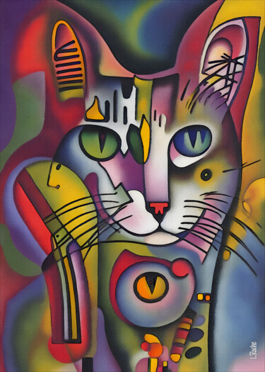 Digital Arts titled "Cuenca, cat" by L.Roche, Original Artwork, Acrylic