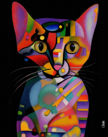 Digital Arts titled "Sadhu cat" by L.Roche, Original Artwork, Acrylic