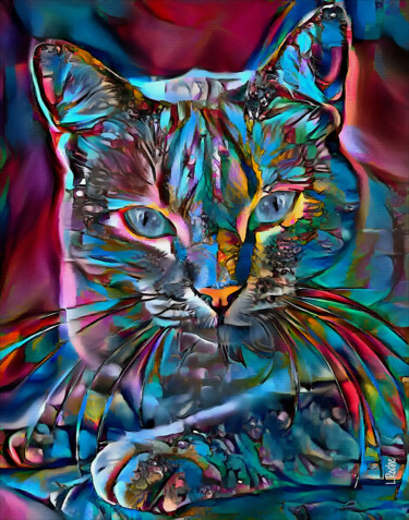 Arte digital titulada "Fabio cat" por L.Roche, Obra de arte original, Acrílico
