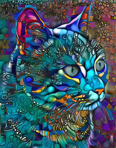 Digital Arts titled "Miguelito cat" by L.Roche, Original Artwork, Acrylic