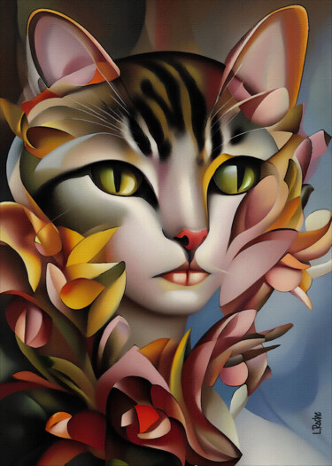 Artes digitais intitulada "Mayli cat" por L.Roche, Obras de arte originais, Acrílico