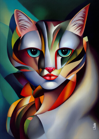 Digital Arts titled "Diana cat" by L.Roche, Original Artwork, Acrylic