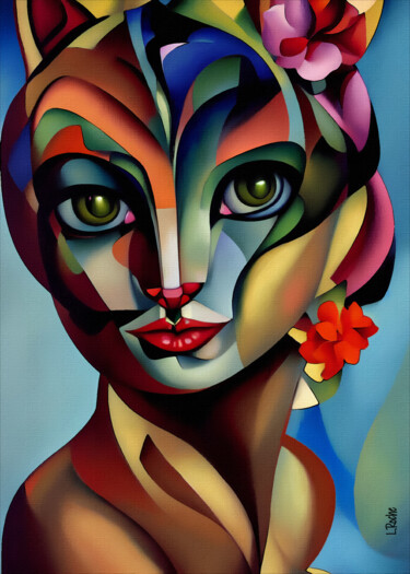 Arte digital titulada "Melina cat" por L.Roche, Obra de arte original, Acrílico