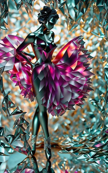 Digitale Kunst mit dem Titel "Dancing Queen" von L.Roche, Original-Kunstwerk, Tinte
