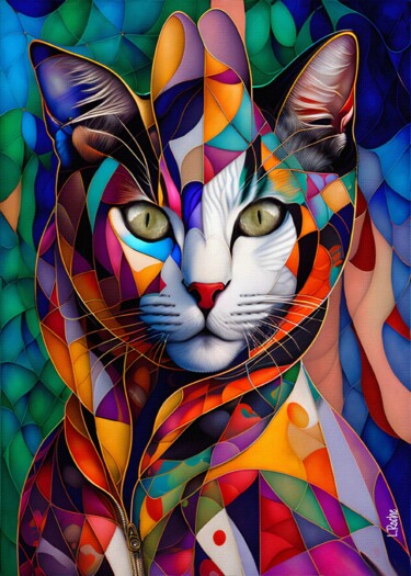Arts numériques intitulée "New cat generation 2" par L.Roche, Œuvre d'art originale, Encre
