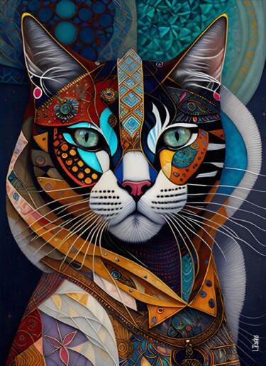 Digital Arts titled "New cat generation 3" by L.Roche, Original Artwork, Ink