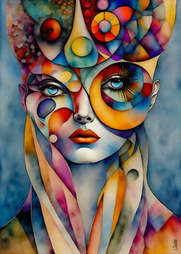 Digital Arts titled "Mujer de mundo" by L.Roche, Original Artwork, Ink
