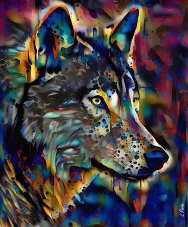 Pintura titulada "Lobo 23" por L.Roche, Obra de arte original, Acrílico