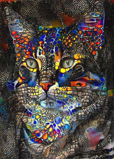 Peinture intitulée "Salva, cat" par L.Roche, Œuvre d'art originale, Acrylique