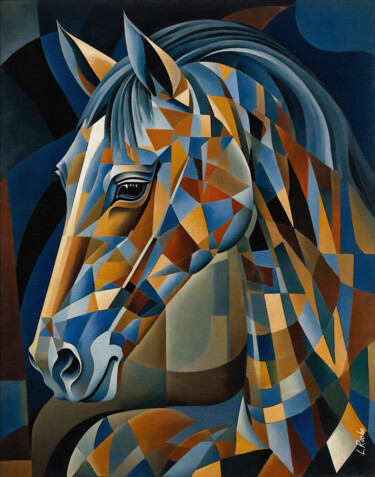 Pittura intitolato "Cabalo a cuadro" da L.Roche, Opera d'arte originale, Acrilico