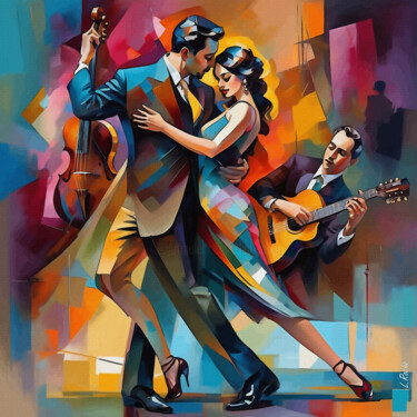 Painting titled "Mic Mac Tango" by L.Roche, Original Artwork, Acrylic