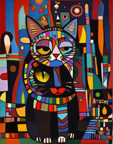 绘画 标题为“Totem cat 203” 由L.Roche, 原创艺术品, 丙烯