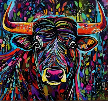 Pintura intitulada "Torito 24" por L.Roche, Obras de arte originais, Acrílico