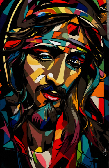 Картина под названием "Jesus Pop 24" - L.Roche, Подлинное произведение искусства, Акрил