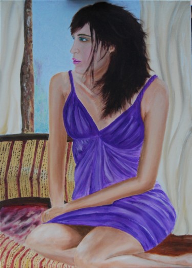 Painting titled "L'expatriée" by La Babssy, Original Artwork