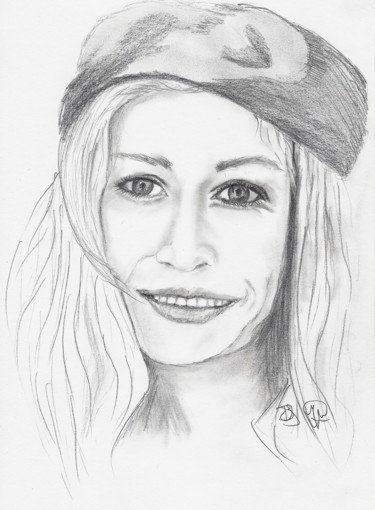 Dessin intitulée "Miss Cool" par La Babssy, Œuvre d'art originale, Crayon