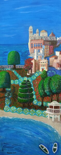 Malerei mit dem Titel "El jardín encantado" von La Crêola By Bressan, Original-Kunstwerk, Acryl