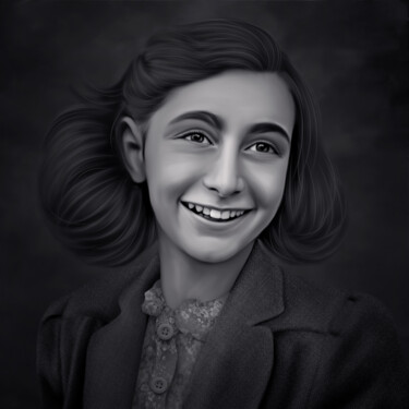 数字艺术 标题为“Anne Frank” 由La Galerie De L'Amour, 原创艺术品, 数字油画
