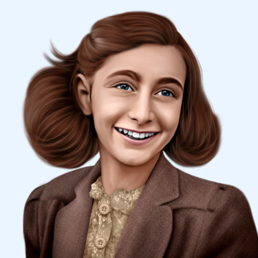 Digitale Kunst mit dem Titel "Anne Frank 2" von La Galerie De L'Amour, Original-Kunstwerk, Digitale Malerei