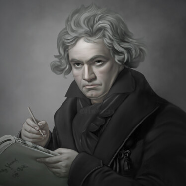 Grafika cyfrowa / sztuka generowana cyfrowo zatytułowany „Beethoven III” autorstwa La Galerie De L'Amour, Oryginalna praca,…