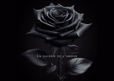 Grafika cyfrowa / sztuka generowana cyfrowo zatytułowany „Black Rose” autorstwa La Galerie De L'Amour, Oryginalna praca, Fot…