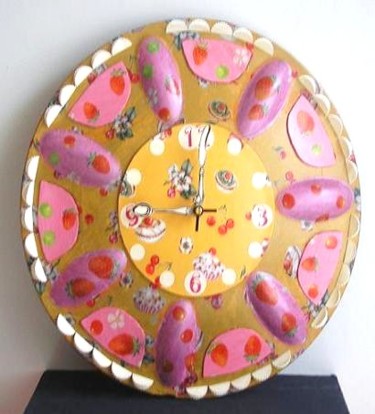 Design intitulada "Horloge gourmande" por Annig Pineau (Ginna), Obras de arte originais, Acessórios