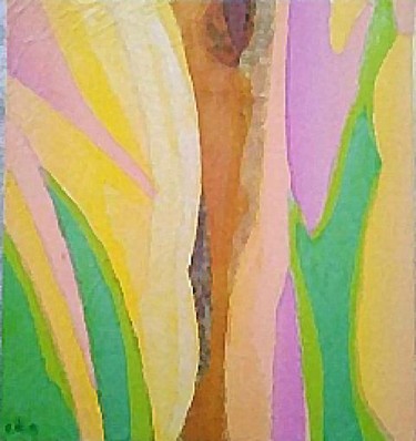 Malerei mit dem Titel "Intimité florale 1" von Annig Pineau (Ginna), Original-Kunstwerk, Collagen