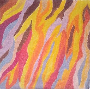 Pintura titulada "Flammes abstrait" por Annig Pineau (Ginna), Obra de arte original, Pastel