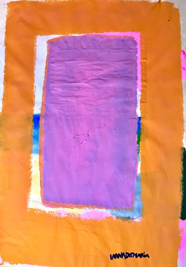 Malerei mit dem Titel "Rectangle orange" von La Ana De María, Original-Kunstwerk, Acryl