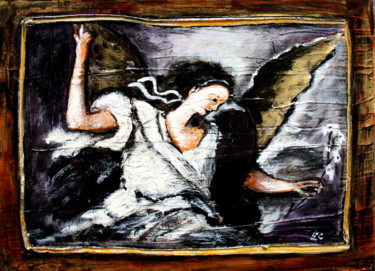Peinture intitulée "Ange N°3" par Catherine Labare, Œuvre d'art originale, Acrylique
