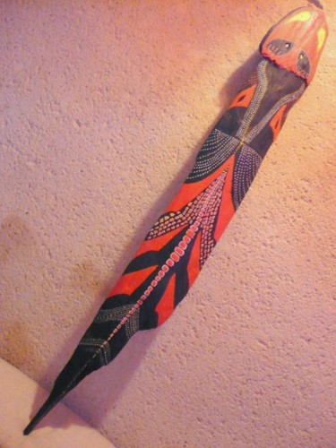 Sculpture intitulée "Aborigène des marais" par Kiti Bois-Verre, Œuvre d'art originale
