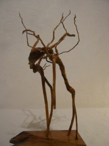Sculpture intitulée "Baiser branché" par Kiti Bois-Verre, Œuvre d'art originale