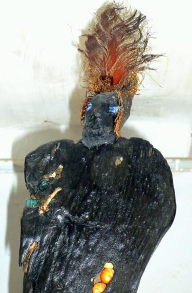 Sculpture intitulée "Le guerrier ( détai…" par Kiti Bois-Verre, Œuvre d'art originale
