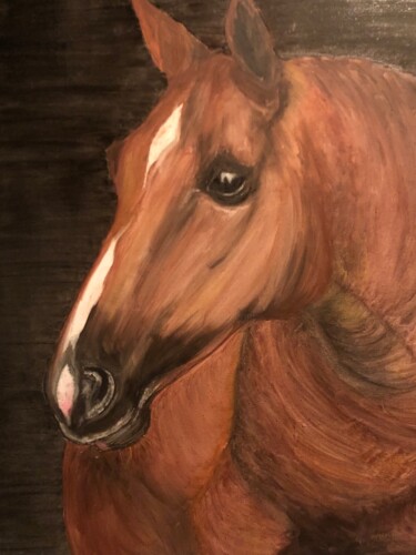Malarstwo zatytułowany „A Horse” autorstwa Labirint, Oryginalna praca, Olej
