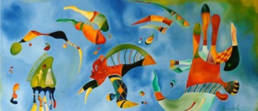 Pittura intitolato "il gioco della vita" da Silvana Bracchi, Opera d'arte originale