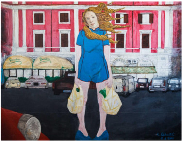 Картина под названием "La Venere a Piazza…" - Luigi Ambrosetti Lac, Подлинное произведение искусства, Акрил