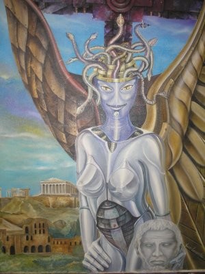 Pintura titulada "La mirada de Medusa" por Carlos Vico Lacosta, Obra de arte original