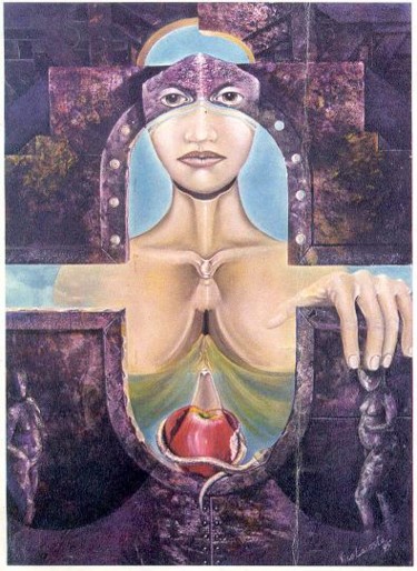 Painting titled "Tentación" by Carlos Vico Lacosta, Original Artwork